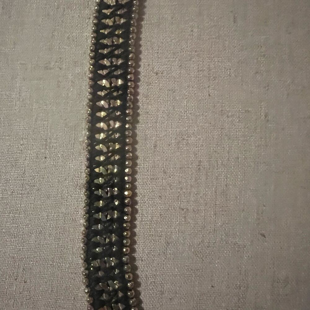 Vtg Stella & Dot Gold tone Beaded and Black Braided Bracelet Workwear Party Gala - Picture 5 of 9